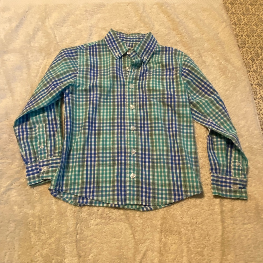 Boys size 6 Crown and Ivy plaid button up shirt, long sleeve